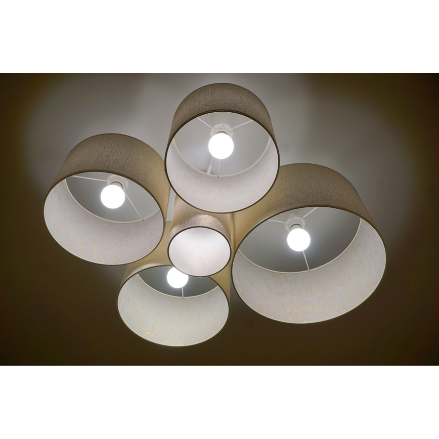 Duolla - Kattovalo ROLLER PENTO 5xE27/60W/230V kulta
