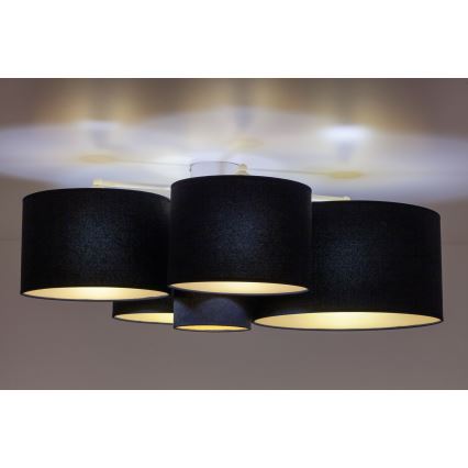 Duolla - Kattovalo ROLLER PENTO 5xE27/60W/230V musta/kulta