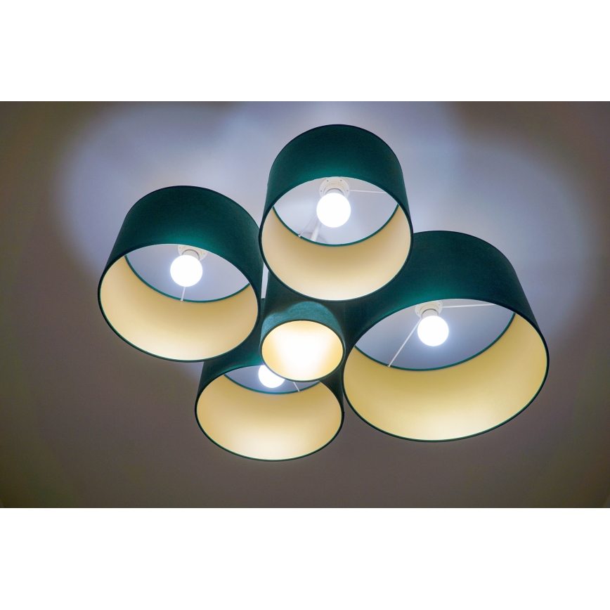 Duolla - Kattovalo ROLLER PENTO 5xE27/60W/230V vihreä/kulta