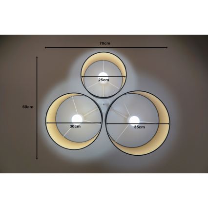 Duolla - Kattovalo ROLLER TRIO 3xE27/60W/230V antrasiitti
