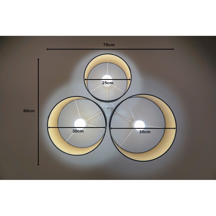 Duolla - Kattovalo ROLLER TRIO 3xE27/60W/230V antrasiitti