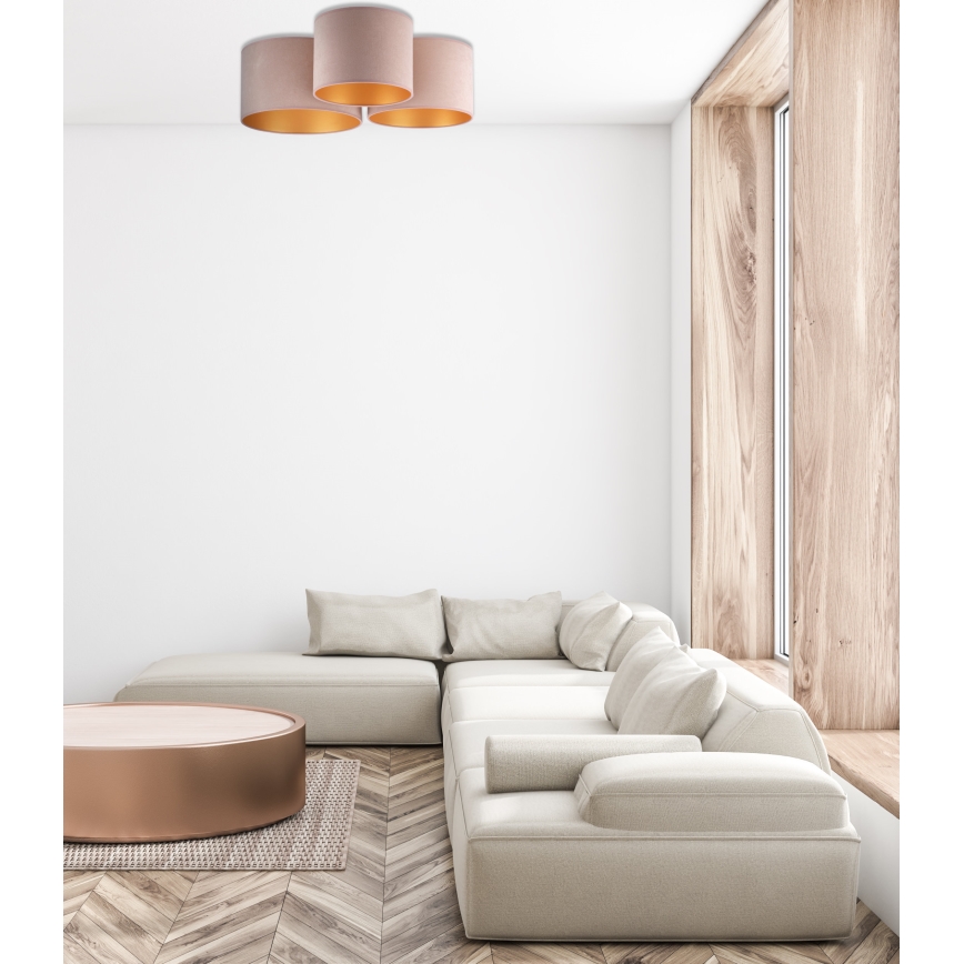 Duolla - Kattovalo ROLLER TRIO 3xE27/60W/230V ruskea