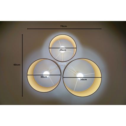 Duolla - Kattovalo ROLLER TRIO 3xE27/60W/230V ruskea
