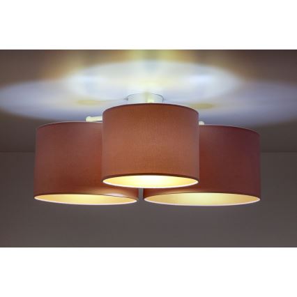 Duolla - Kattovalo ROLLER TRIO 3xE27/60W/230V vaaleanpunainen