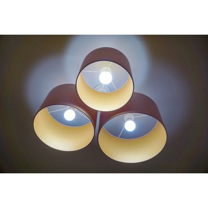 Duolla - Kattovalo ROLLER TRIO 3xE27/60W/230V vaaleanpunainen