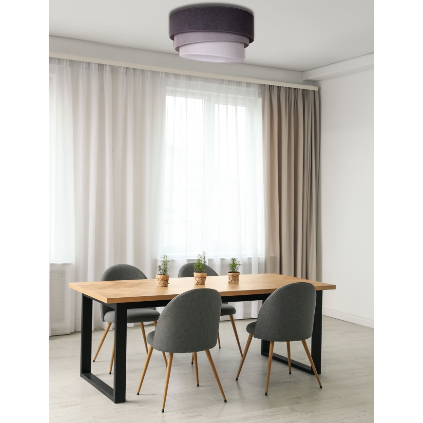 Duolla - Kattovalo TRIO 1xE27/15W/230V halk. 45 cm antrasiitti/harmaa/valkoinen
