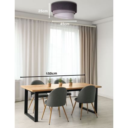 Duolla - Kattovalo TRIO 1xE27/15W/230V halk. 45 cm antrasiitti/harmaa/valkoinen