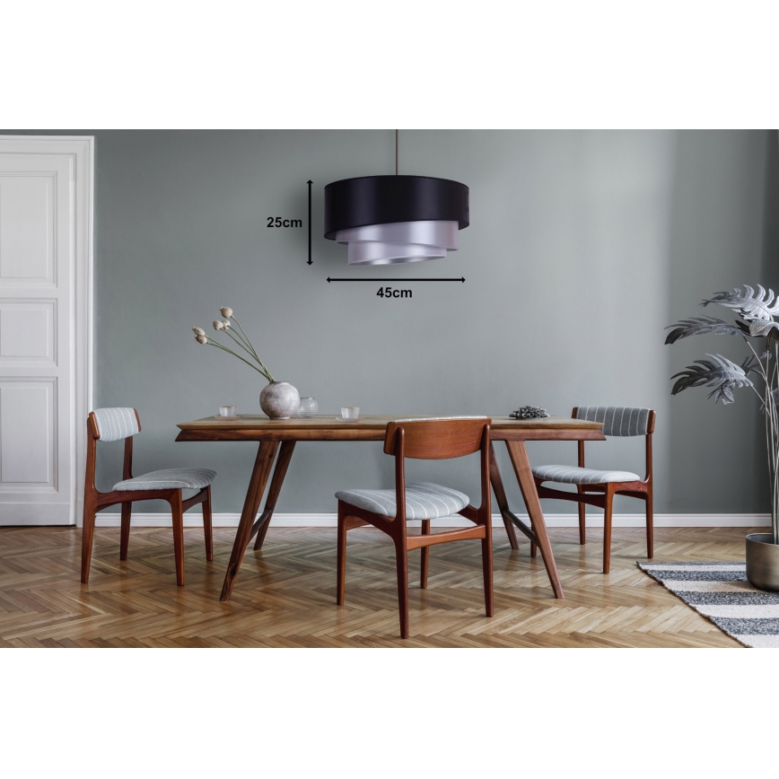 Duolla - Kattovalo TRIO 1xE27/15W/230V halkaisija 60 cm sininen/hopea