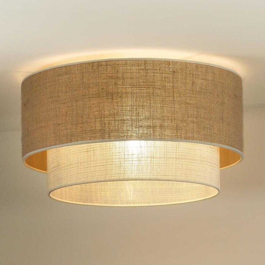 Duolla - Kattovalo YUTE BOHO 1xE27/15W/230V halkaisija 45 cm ruskea/kerma
