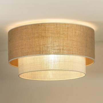 Duolla - Kattovalo YUTE BOHO 3xE27/15W/230V halkaisija 60 cm ruskea/kerma