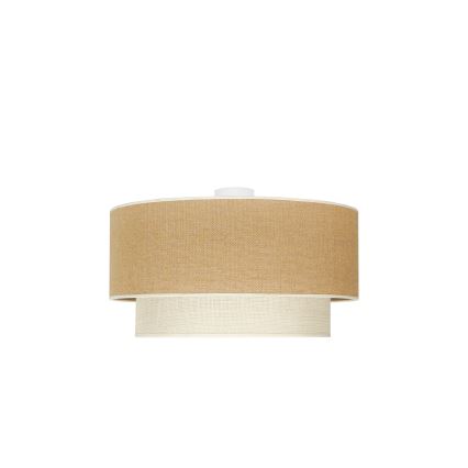 Duolla - Kattovalo YUTE BOHO 3xE27/15W/230V halkaisija 60 cm ruskea/kerma