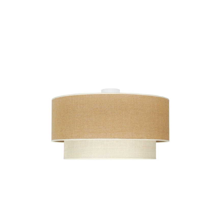 Duolla - Kattovalo YUTE BOHO 3xE27/15W/230V halkaisija 60 cm ruskea/kerma