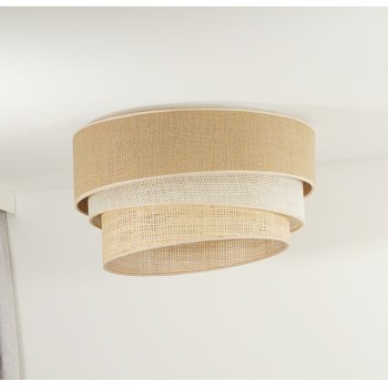 Duolla - Kattovalo YUTE TRIO 1xE27/15W/230V halkaisija 45 cm ruskea/harmaa/beige
