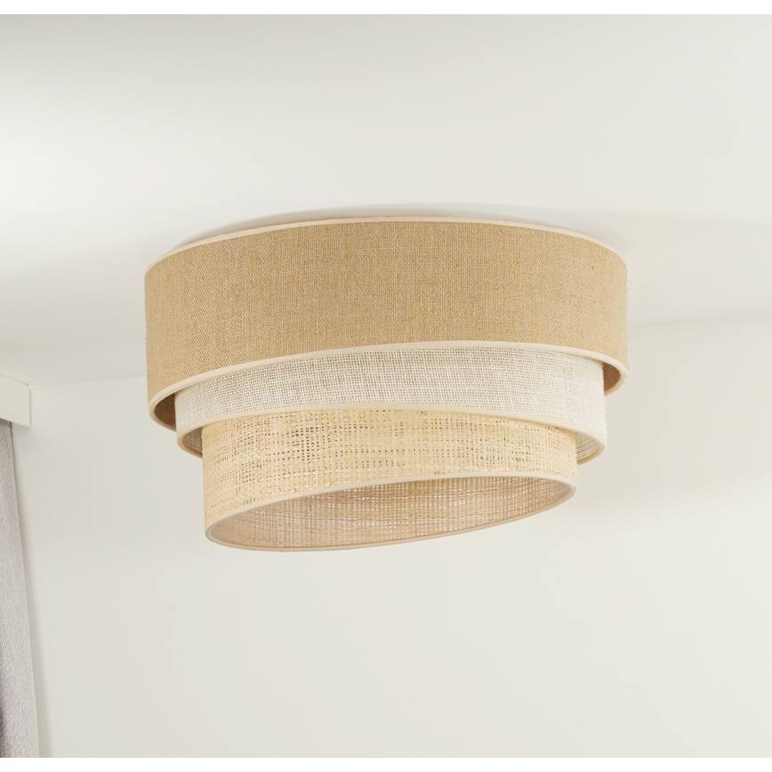 Duolla - Kattovalo YUTE TRIO 1xE27/15W/230V halkaisija 45 cm ruskea/harmaa/beige