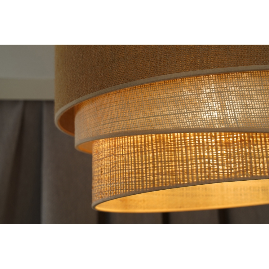Duolla - Kattovalo YUTE TRIO 1xE27/15W/230V halkaisija 45 cm ruskea/harmaa/beige