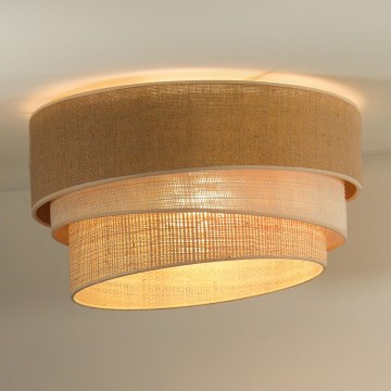 Duolla - Kattovalo YUTE TRIO 3xE27/15W/230V halkaisija 60 cm ruskea/harmaa/beige