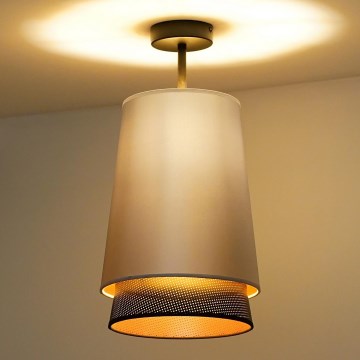 Duolla - Kiinteä kattokruunu BELL SHINY 1xE27/15W/230V halkaisija 25 cm hopea/musta