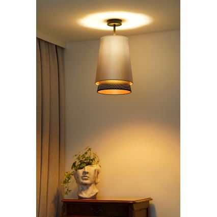 Duolla - Kiinteä kattokruunu BELL SHINY 1xE27/15W/230V halkaisija 25 cm hopea/musta