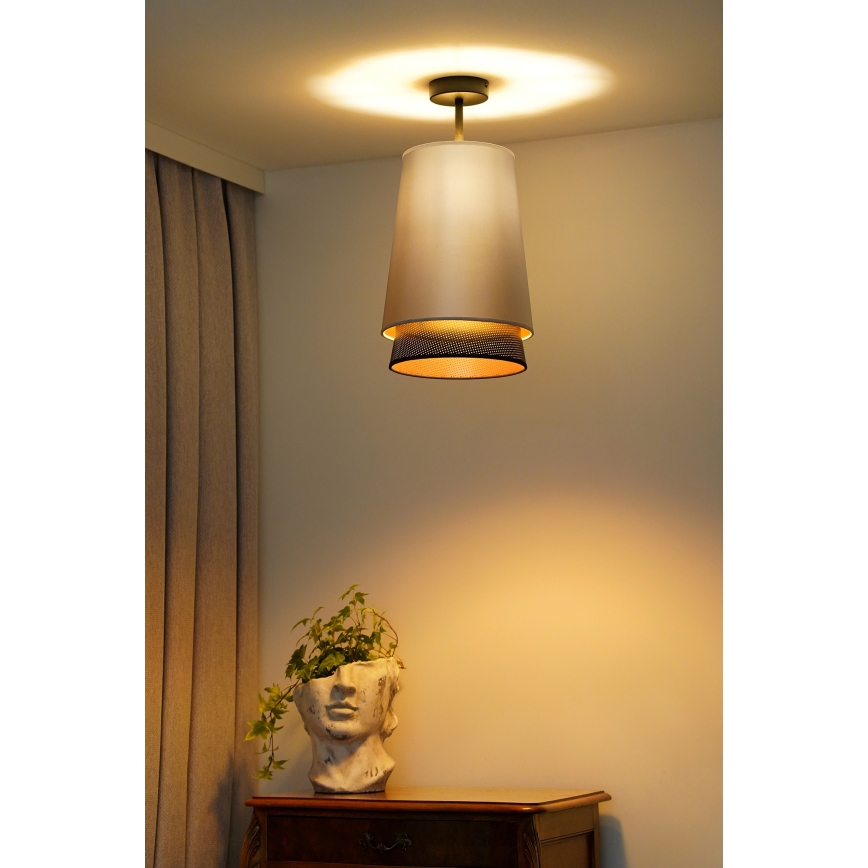 Duolla - Kiinteä kattokruunu BELL SHINY 1xE27/15W/230V halkaisija 25 cm hopea/musta