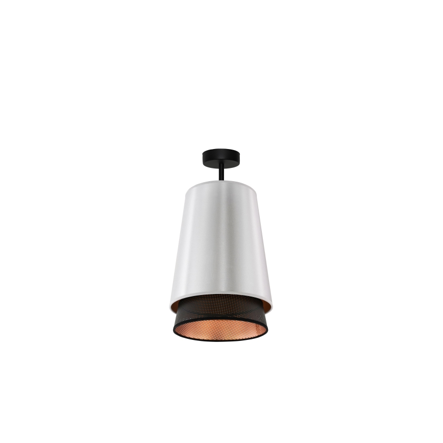 Duolla - Kiinteä kattokruunu BELL SHINY 1xE27/15W/230V halkaisija 25 cm hopea/musta