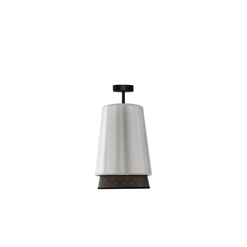 Duolla - Kiinteä kattokruunu BELL SHINY 1xE27/15W/230V halkaisija 25 cm hopea/musta