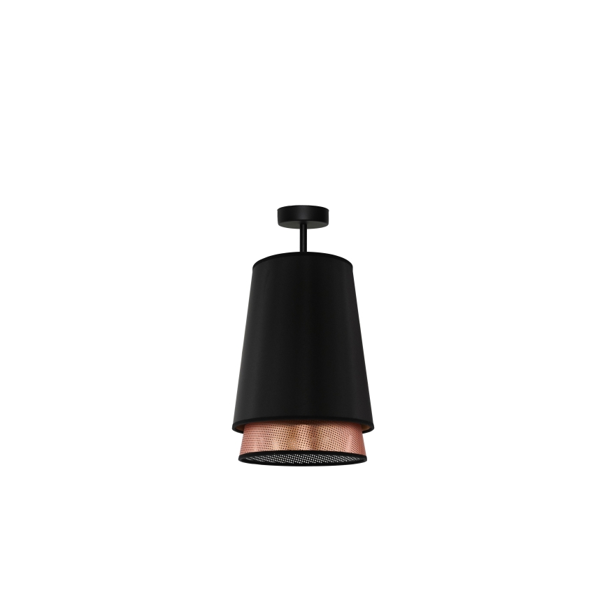 Duolla - Kiinteä kattokruunu BELL SHINY 1xE27/15W/230V halkaisija 25 cm musta/kupari