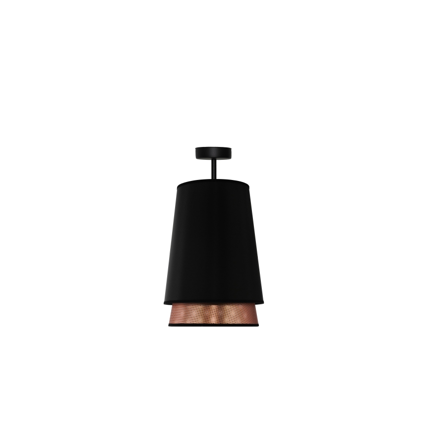 Duolla - Kiinteä kattokruunu BELL SHINY 1xE27/15W/230V halkaisija 25 cm musta/kupari