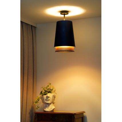 Duolla - Kiinteä kattokruunu BELL SHINY 1xE27/15W/230V halkaisija 25 cm sininen/kupari
