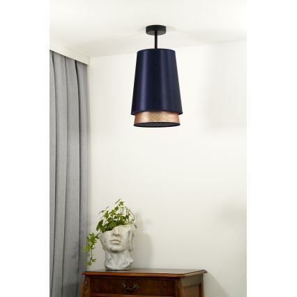 Duolla - Kiinteä kattokruunu BELL SHINY 1xE27/15W/230V halkaisija 25 cm sininen/kupari