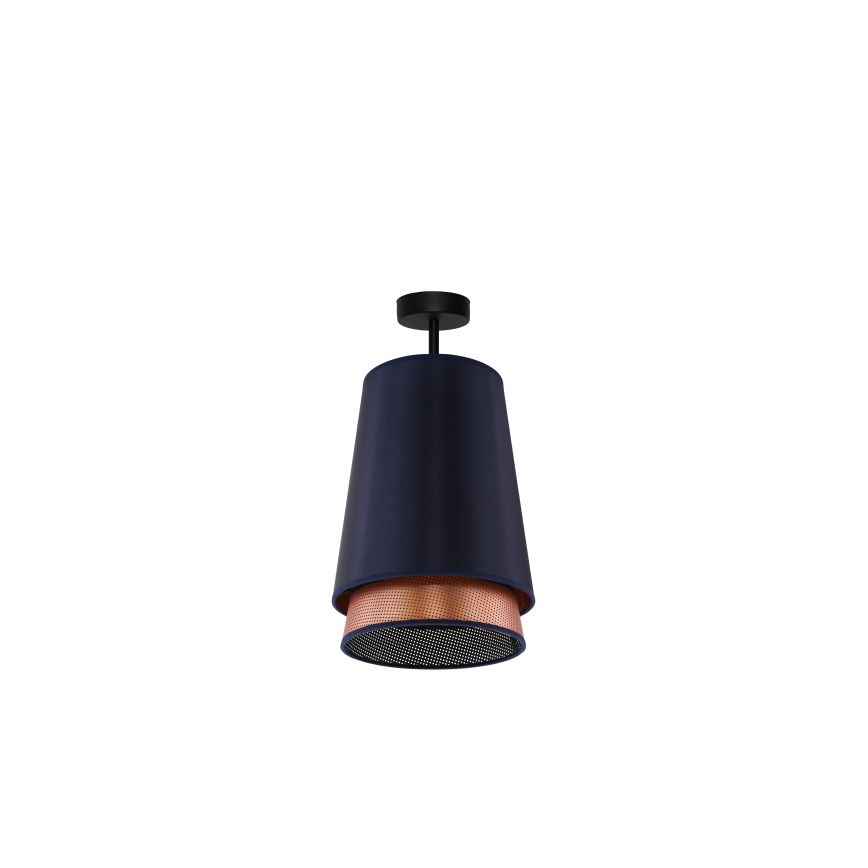 Duolla - Kiinteä kattokruunu BELL SHINY 1xE27/15W/230V halkaisija 25 cm sininen/kupari