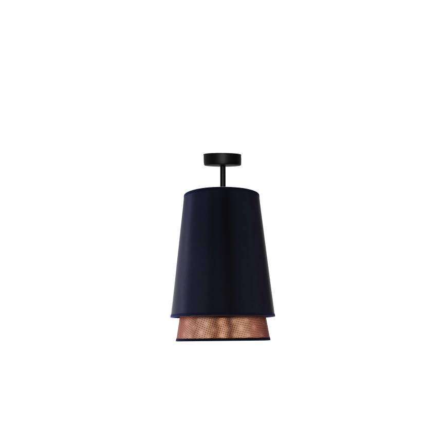 Duolla - Kiinteä kattokruunu BELL SHINY 1xE27/15W/230V halkaisija 25 cm sininen/kupari