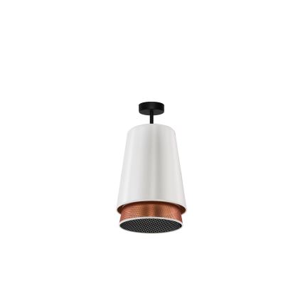 Duolla - Kiinteä kattokruunu BELL SHINY 1xE27/15W/230V halkaisija 25 cm valkoinen/kupari