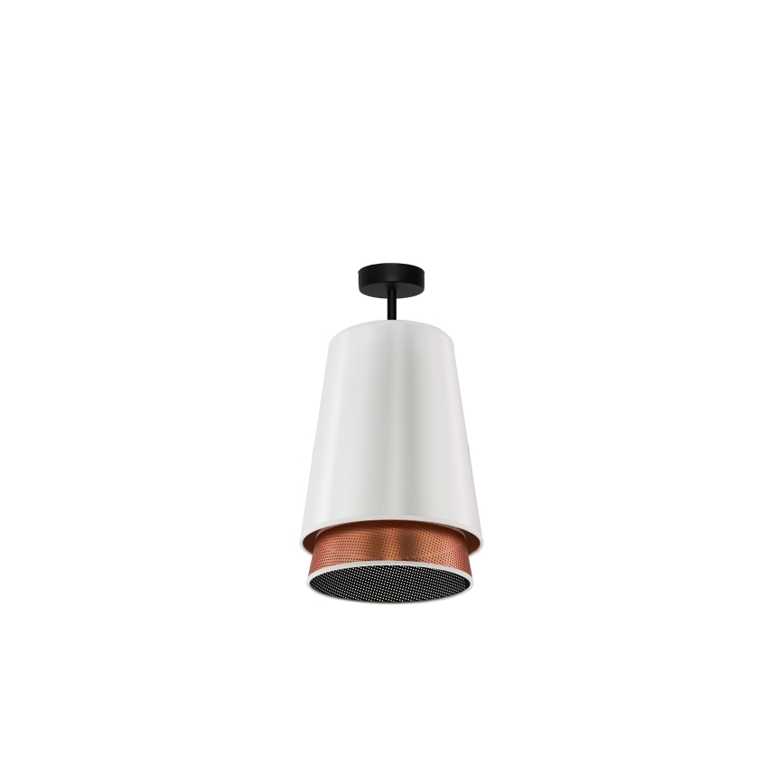 Duolla - Kiinteä kattokruunu BELL SHINY 1xE27/15W/230V halkaisija 25 cm valkoinen/kupari