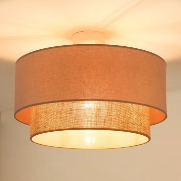 Duolla - Kiinteä kattokruunu  BOHO 1xE27/15W/230V halkaisija 45 cm beige/ruskea