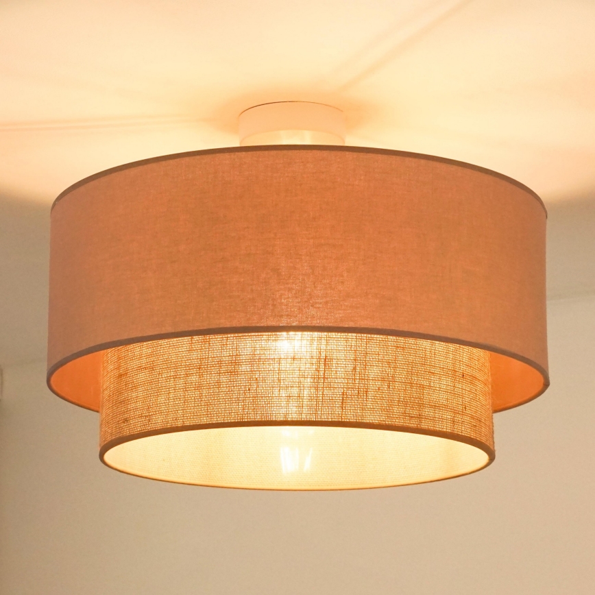 Duolla - Kiinteä kattokruunu  BOHO 1xE27/15W/230V halkaisija 45 cm beige/ruskea