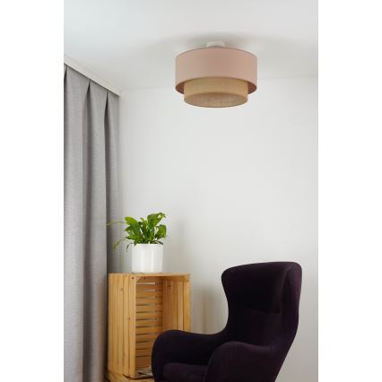 Duolla - Kiinteä kattokruunu  BOHO 1xE27/15W/230V halkaisija 45 cm beige/ruskea