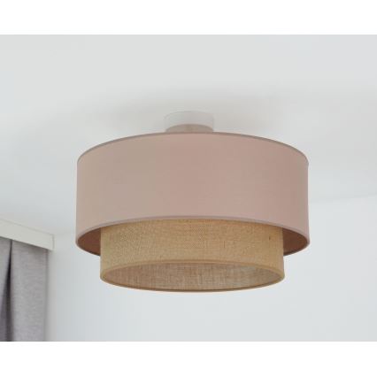 Duolla - Kiinteä kattokruunu  BOHO 1xE27/15W/230V halkaisija 45 cm beige/ruskea