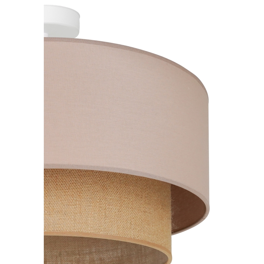 Duolla - Kiinteä kattokruunu  BOHO 1xE27/15W/230V halkaisija 45 cm beige/ruskea