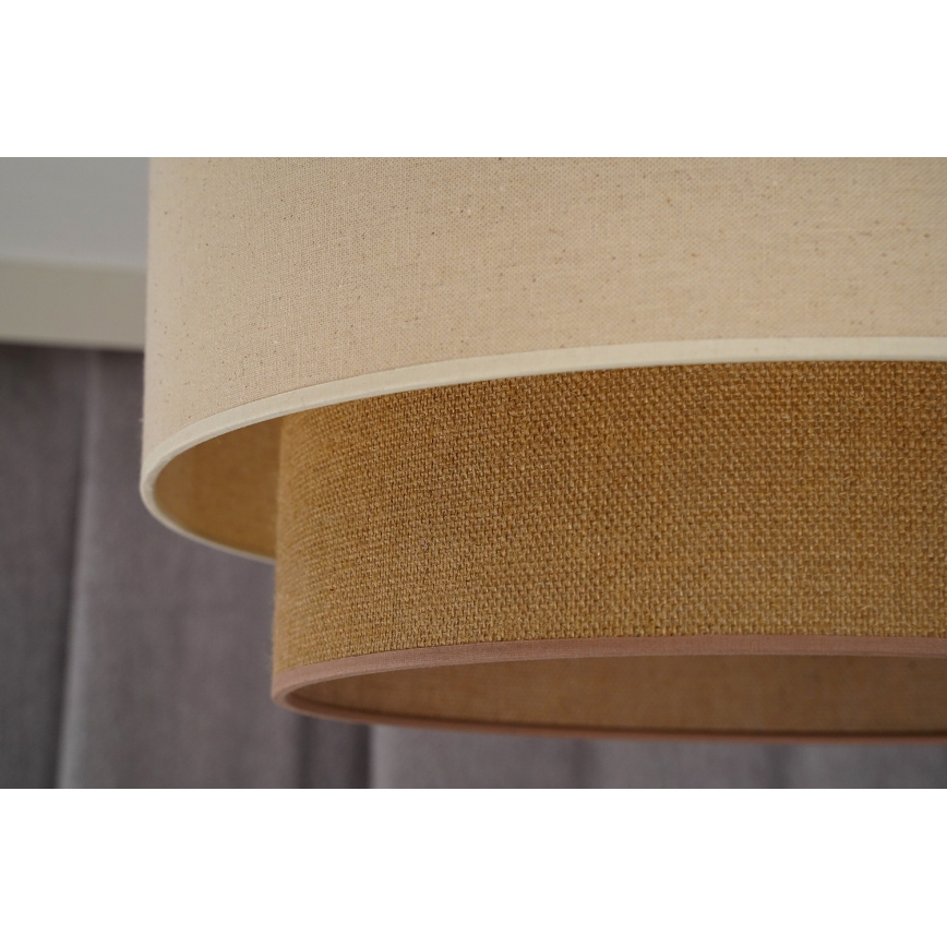 Duolla - Kiinteä kattokruunu BOHO 1xE27/15W/230V halkaisija 45 cm kerma/ruskea