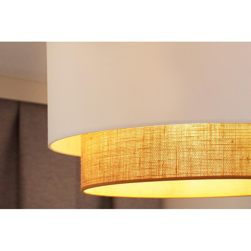 Duolla - Kiinteä kattokruunu  BOHO 1xE27/15W/230V halkaisija 45 cm valkoinen/ruskea