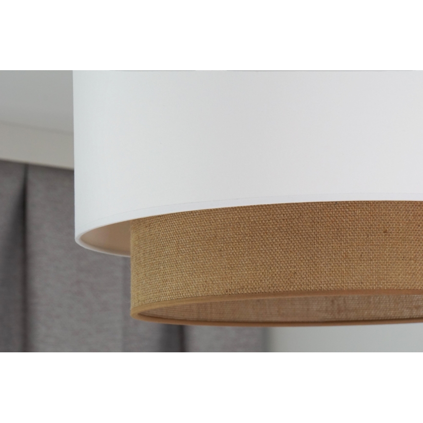 Duolla - Kiinteä kattokruunu  BOHO 1xE27/15W/230V halkaisija 45 cm valkoinen/ruskea