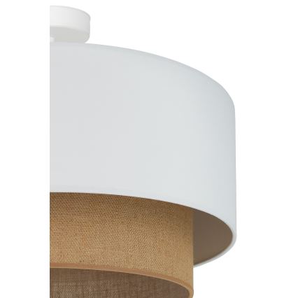 Duolla - Kiinteä kattokruunu  BOHO 1xE27/15W/230V halkaisija 45 cm valkoinen/ruskea