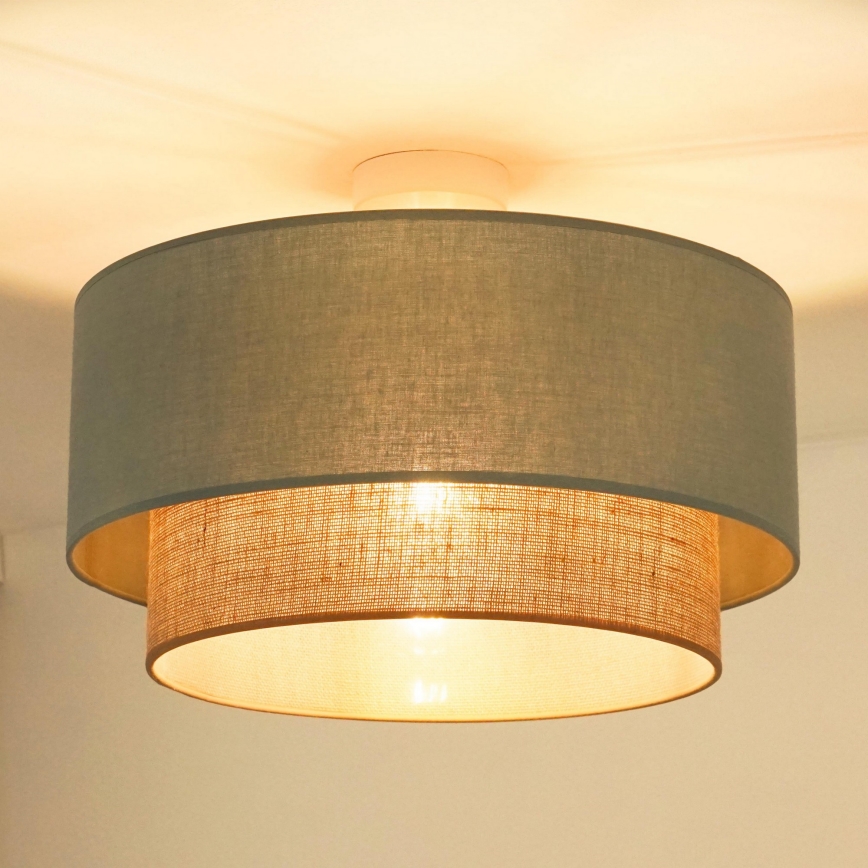 Duolla - Kiinteä kattokruunu  BOHO 1xE27/15W/230V halkaisija 45 cm vihreä/ruskea