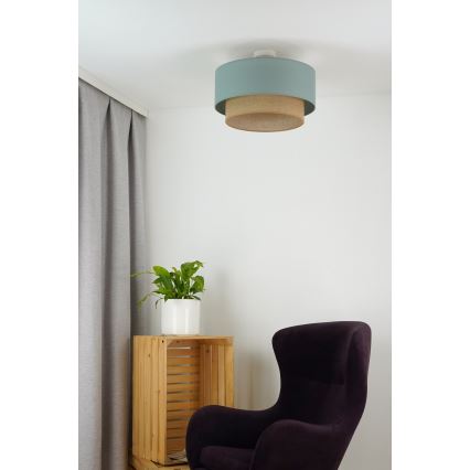 Duolla - Kiinteä kattokruunu  BOHO 1xE27/15W/230V halkaisija 45 cm vihreä/ruskea