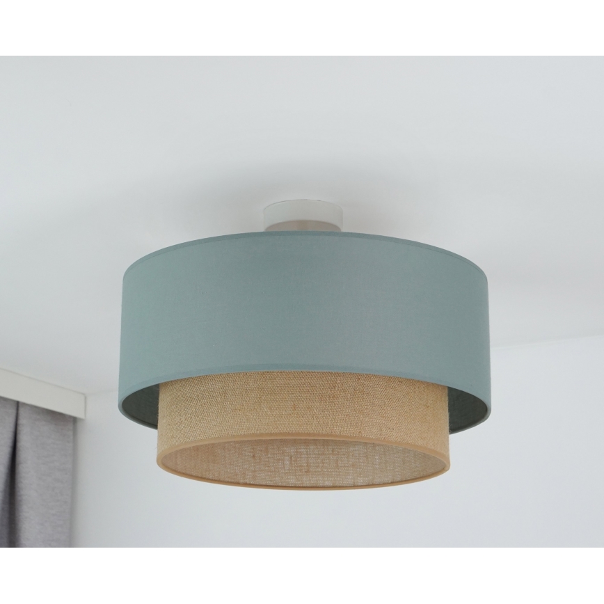 Duolla - Kiinteä kattokruunu  BOHO 1xE27/15W/230V halkaisija 45 cm vihreä/ruskea