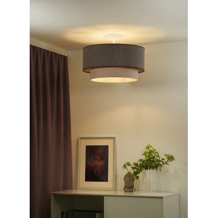 Duolla - Kiinteä kattokruunu BOHO ECO RECYCLING 1xE27/15W/230V halkaisija 45 cm ruskea/kerma