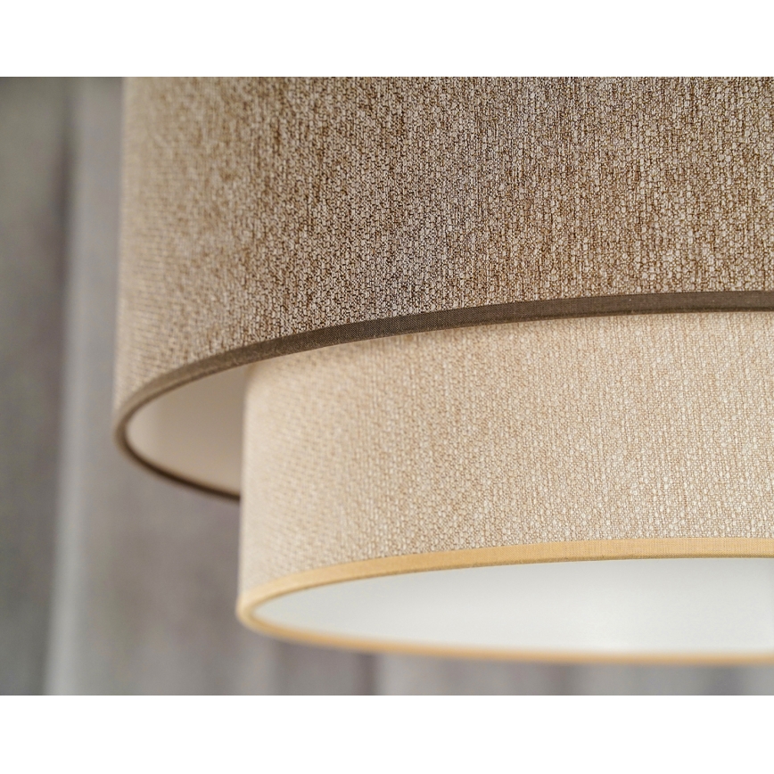 Duolla - Kiinteä kattokruunu BOHO ECO RECYCLING 1xE27/15W/230V halkaisija 45 cm ruskea/kerma