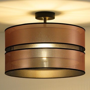 Duolla - Kiinteä kattokruunu COPPER SHINY 1xE27/15W/230V halkaisija 40 cm kupari/musta