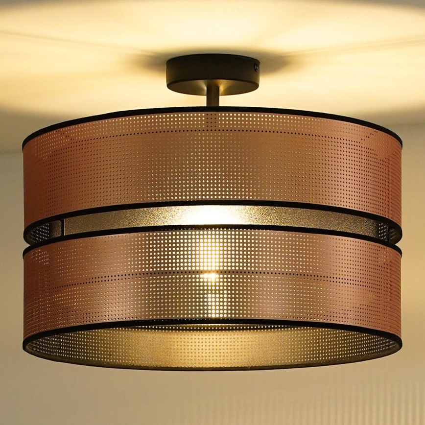 Duolla - Kiinteä kattokruunu COPPER SHINY 1xE27/15W/230V halkaisija 40 cm kupari/musta