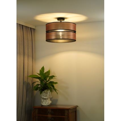 Duolla - Kiinteä kattokruunu COPPER SHINY 1xE27/15W/230V halkaisija 40 cm kupari/musta